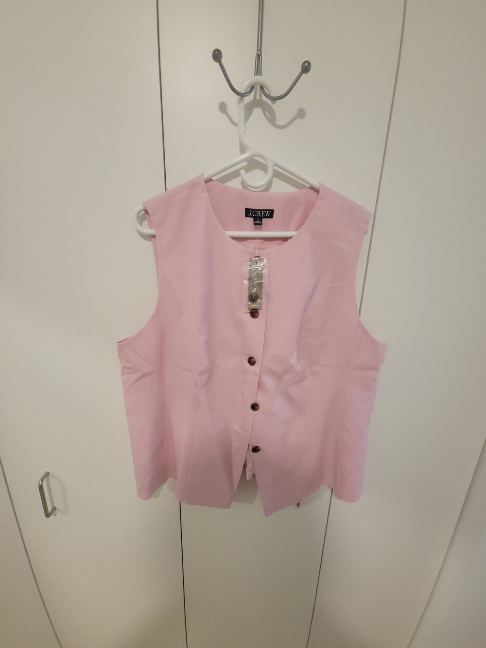 J. Crew Pink Sleeveless Button-Front Shell Top